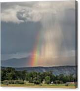 Rainbow Storm Over Log Hill Canvas Print