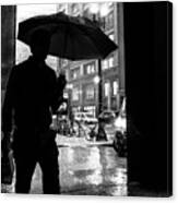 Raining - Chicago, United States - Black And White Street Photography Canvas Print