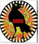 Raven Spooky Bird Mandala Canvas Print