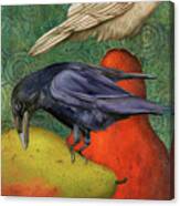 Ravens On Pears Canvas Print