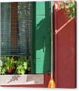 Red And Green House On Burano Canvas Print