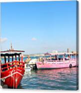 Red And Pink Boats Canvas Print