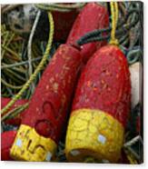Red And Yellow Buoys Canvas Print