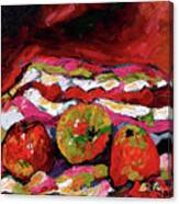 Red Apples Impressionist Still Life Oil Painting Canvas Print