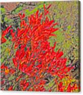 Red Autumn Leaves A-la Monet Canvas Print