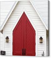 Red Chapel Door Canvas Print