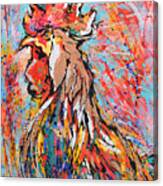 Red Crown Rooster Canvas Print