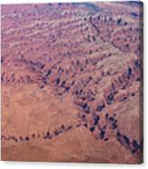Red Earth - Flying Over Meandering Canyons Rverbeds And Mesas Canvas Print