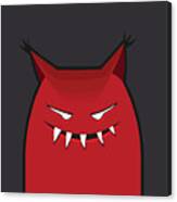 Red Evil Monster With Pointy Ears Canvas Print