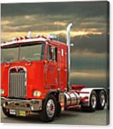 Red Kenworth Cabover Canvas Print