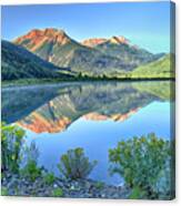 Red Mountains Reflected Canvas Print