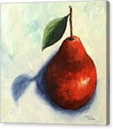 Red Pear In The Spotlight Canvas Print