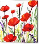 Red Poppies Art By Irina Sztukowski Canvas Print