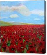 Red Poppies In Remembrance Canvas Print