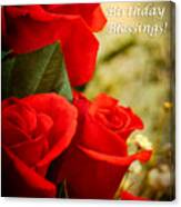 Red Rose Birthday Greeting Card Canvas Print