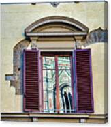 Reflection In Florence Window Canvas Print