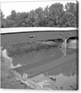 Reflections In Sugar Creek Black And White Canvas Print