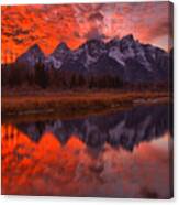 Reflections Of Orange In The Snake River Canvas Print