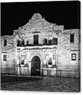 Remembering The Alamo - Black And White Canvas Print