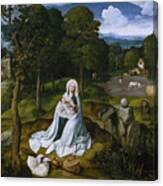 Rest During The Flight To Egypt Canvas Print