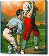 Retro Baseball Game Ad 1885 C Crop Canvas Print