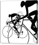 Retro Bicycle Silhouettes 2 1986 Canvas Print
