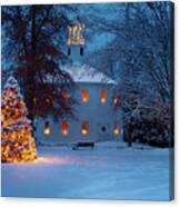 Richmond Vermont Round Church At Christmas Canvas Print