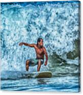 Riding The Wave Out Canvas Print