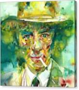 Robert Oppenheimer - Watercolor Portrait.2 Canvas Print