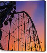 Roller Coaster At Sunset Canvas Print