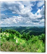 Rolling Hills And Puffy Clouds Canvas Print
