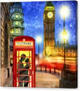 Romance In London By Starlight Canvas Print