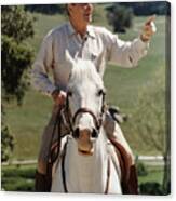 Ronald Reagan On Horseback Canvas Print