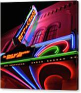 Roseville Theater Neon Sign Canvas Print