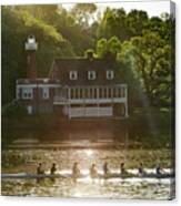 Rowing In Front Of Segley Club Canvas Print