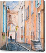 Rue Saint Yves - Chartres - France - Oil On Canvas Canvas Print