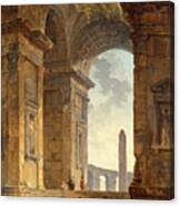 Ruins With An Obelisk In The Distance Canvas Print