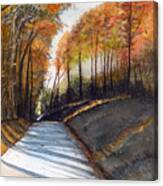 Rural Route In Autumn Canvas Print