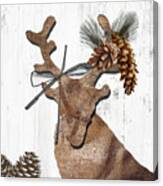 Rustic Winter Deer Canvas Print