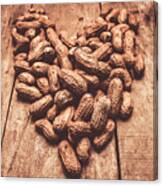 Rustic Country Peanut Heart. Natural Foods Canvas Print