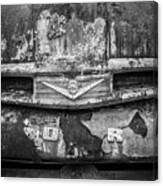 Rusty Ford Close Up In The Country Black And White Canvas Print