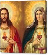 Sacred Heart Of Mary And Jesus Canvas Print