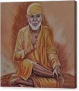 Sai Baba Of Shirdi Painting Canvas Print