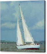 Sailboat With Watercolor Effect Canvas Print