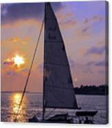 Sailing Home Sunset In Key West Canvas Print