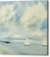 Sailing Into A Calm Anchorage Canvas Print