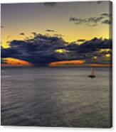 Sailing To Sunset Canvas Print