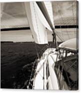 Sailing Under The Arthur Ravenel Jr. Bridge In Charleston Sc Canvas Print