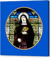 Saint Amelia Stained Glass Window In The Round Canvas Print