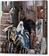 Saint Joseph Seeks Lodging In Bethlehem Canvas Print